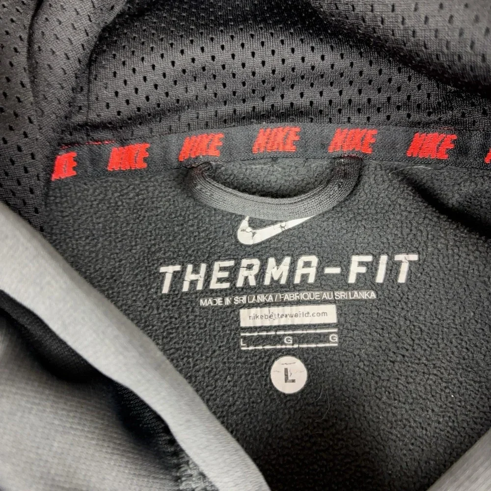 Nike Therma-FIT Hoodie Mens Large Gray 1/4 Zip Pullover Fleece 503948-060